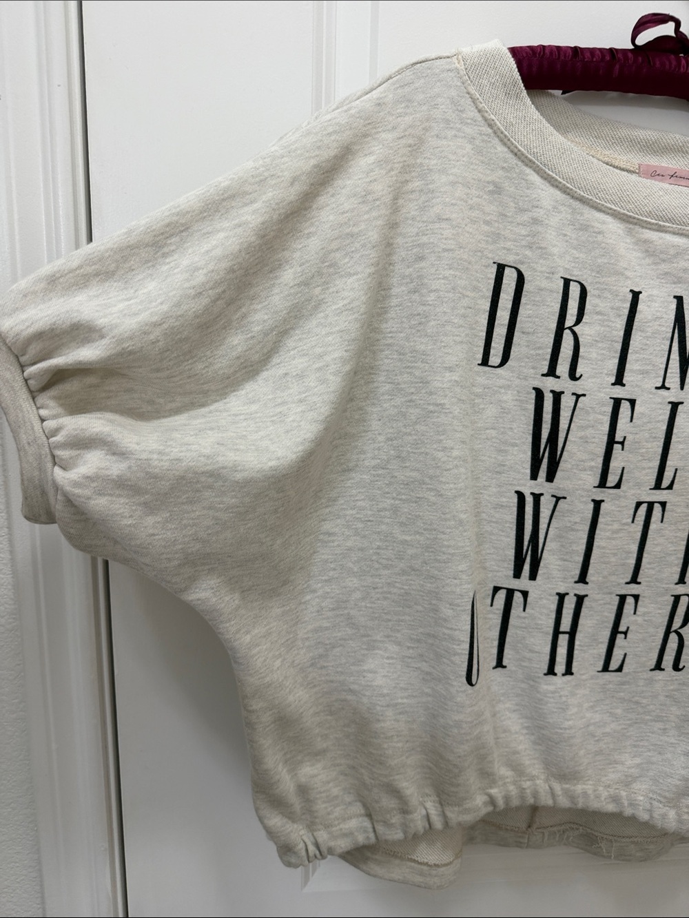 Ces Femme Cream Graphic Pullover "DRINKS WELL WITH OTHERS" - Picture 3 of 6
